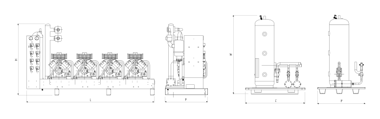 BRI MODULOPACK PSH 2N/4HE-18Y dimension drawing