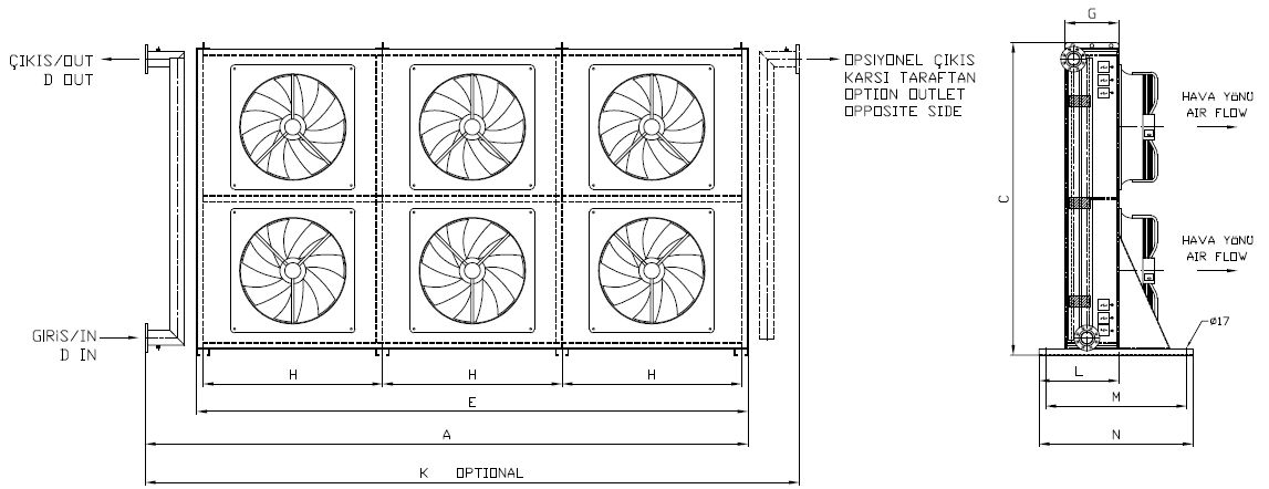 BC/BD-2X350BC1-B03 dimension drawing