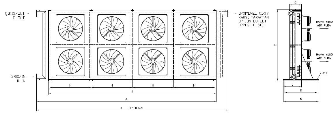 BC/BD-2X450BB5-B03 dimension drawing