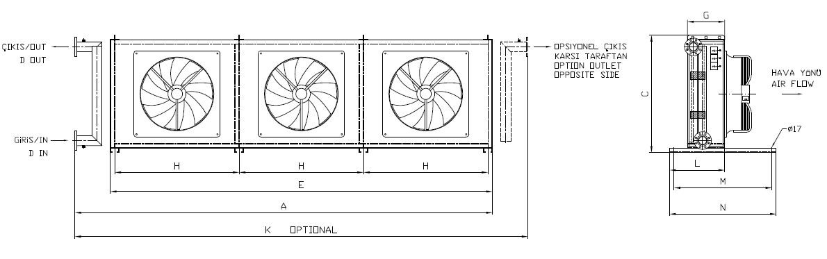BC/BD-350BA1-B03 dimension drawing