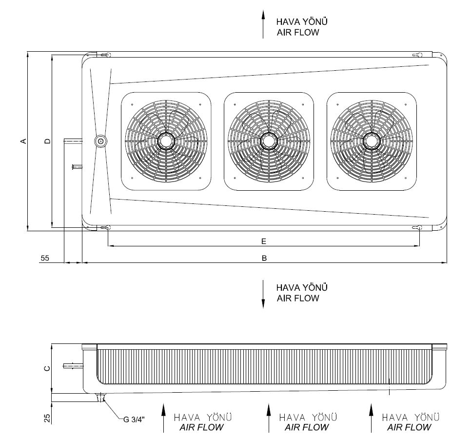 ED-P-A-325AC4-B24 dimension drawing