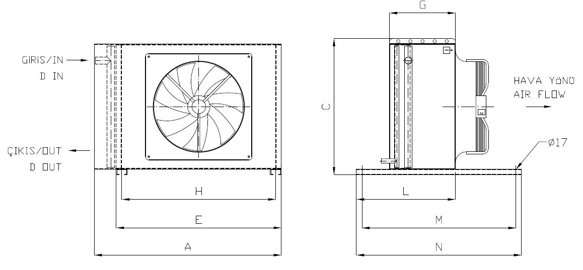 KA/KB-150CB5-B03 dimension drawing