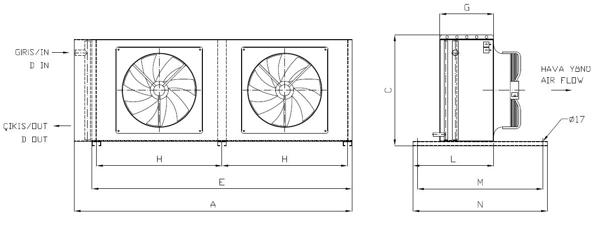 KA/KB-250BB1-B02 dimension drawing