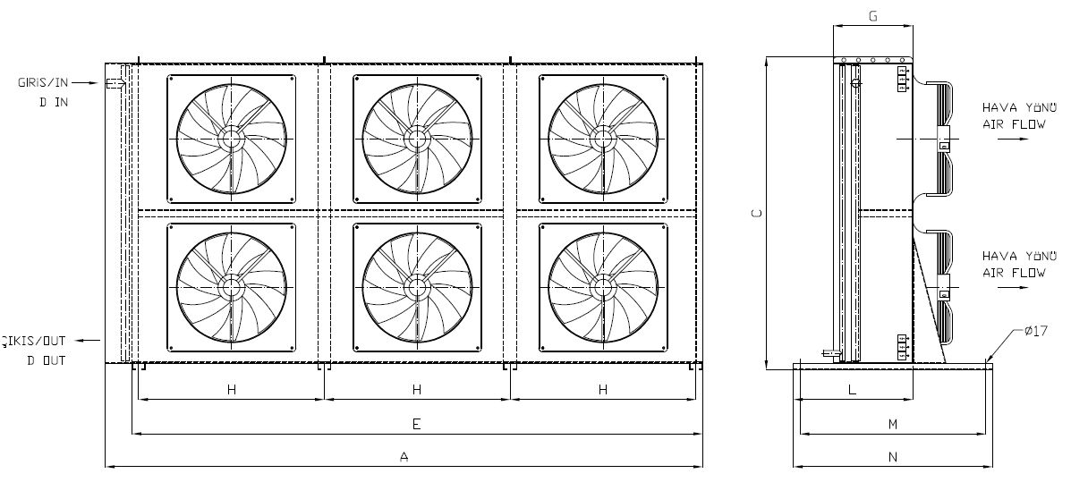 KA/KB-2x350BB5-B02 dimension drawing