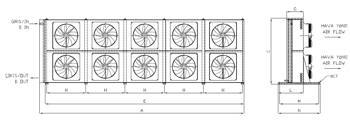 KA/KB-2x550AC5-B02 dimension drawing