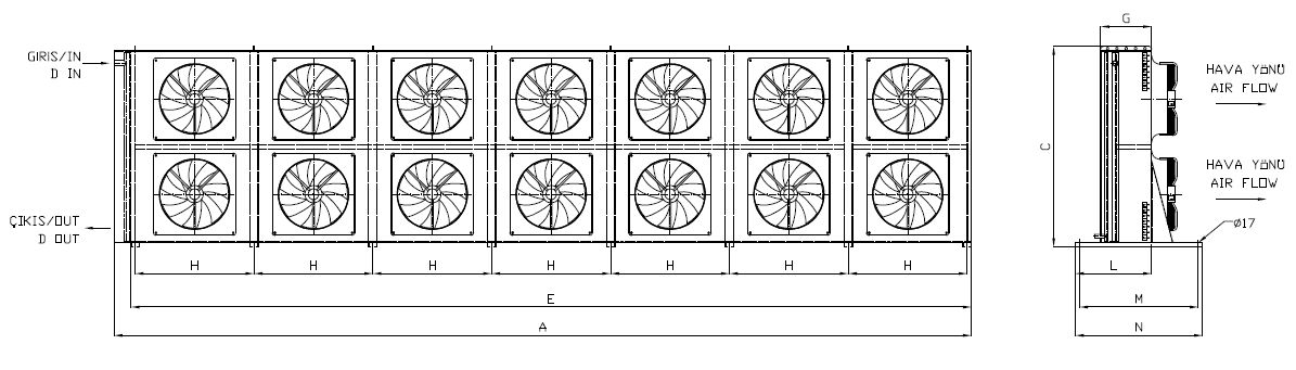 KA/KB-2x780AB1-B03 dimension drawing