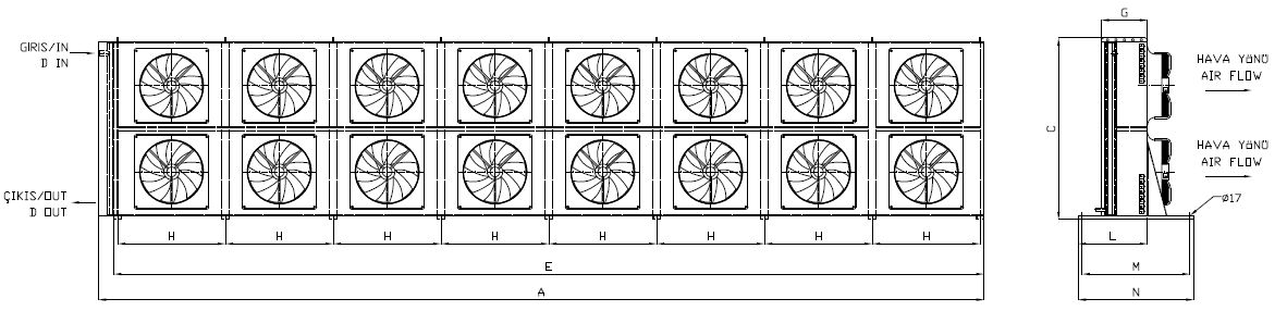 KA/KB-2x880AB1-B03 dimension drawing
