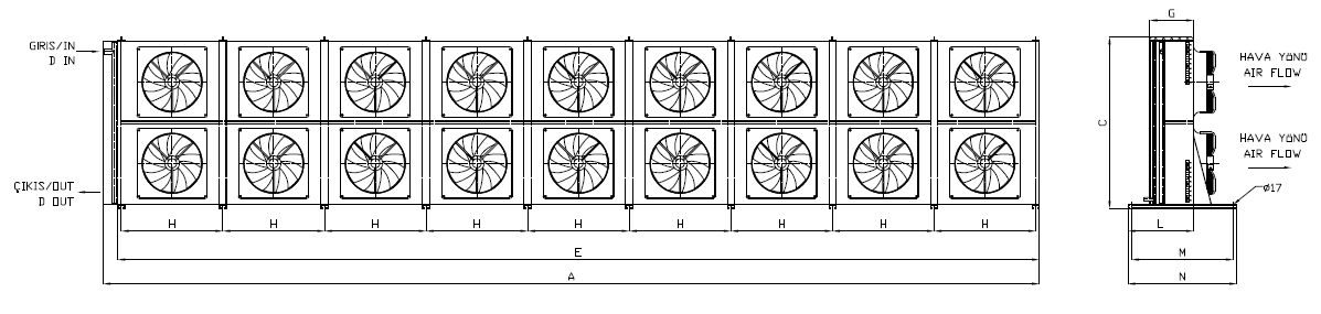 KA/KB-2x980AB1-B07 dimension drawing