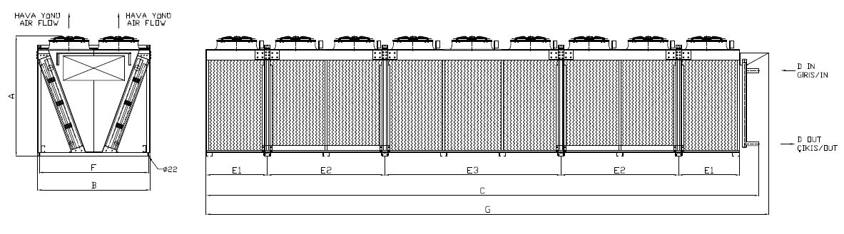 KC-2x980EB5-B01C dimension drawing
