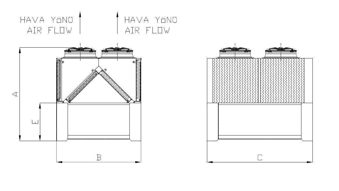 KC-WF-2x280AA1-B01C dimension drawing