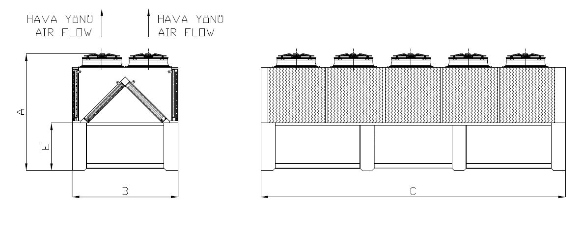 KC-WF-2x580BB1-B01C dimension drawing