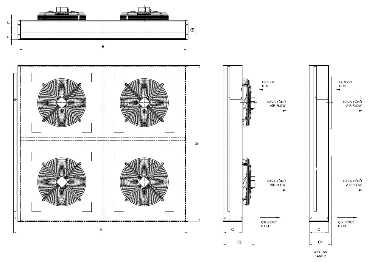 KT-2x230AC2-B01 dimension drawing
